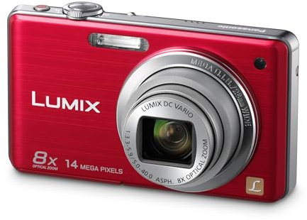 Panasonic LUMIX DMC-FS33 Digital Camera 14.0 Megapixel with 8x Optical Zoom 3-Inch Display Image Stabilizer Red (Renewed)