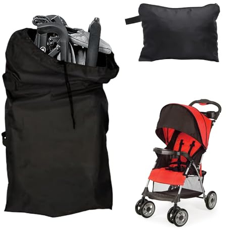 CZlinOduMMX Transporttasche Kinderwagen Universal Transporttaschen für Buggy Wasserdicht Schutzhülle für Kinderwagen Faltbar Reise-Kinderwagentasche für Zugfahrten Am Flughafen (Schwarze, 39 * 114cm)