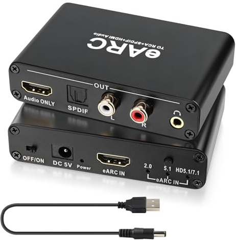 Estrattore Audio EARC/ARC, Convertitore da Digitale ad Analogico a 192 KHz