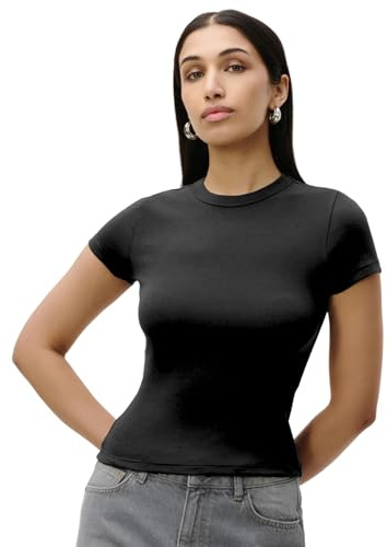 LeGer by Lena Gercke Ria T-Shirt - Kurzarm Tshirt Damen - körpernahe Passform - Oberteil aus Baumwolle - Mode für Damen - Gr. 34-44