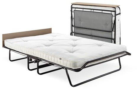 JAY-BE Supreme Folding Bed with Pocket Sprung Mattress, Small Double | With Pocket Sprung Mattress, Automatic Folding Legs, 360° Castors, Minimal Assembly, Oak Headboard