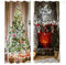 Lemare Weihnachtsvorhänge Digitaldruck | Kamin & Weihnachtsdeko | Weihnachtsbaum | | Christbaum mit Weihnachtsschmuck | Weihnachtsvorhang Blickdicht | 2 STK. 145x260 cm