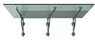 BuyLando-Shop Vordach Glasvordach Türvordach Verbundsicherheitsglas Klarglas VSG Edelstahl (200x90cm (3X LB-Halterung))