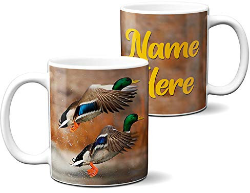 Personalised Name Mug Mallard Duck 11oz Ceramic White Cup Gift KS57