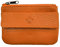 Porte Monnaie Cuir Homme/Femme pour Billets, Carte, Monnaie et clé, 2 Fermetures, Compact, en Plusieurs Couleur (Orange)-LOLUNA®