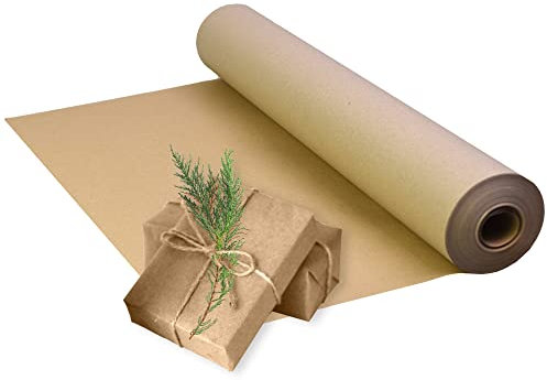 Triplast Rouleau de papier kraft écologique marron (750 mm x 50 m) – Écologique et recyclable – Rouleau de papier cadeau polyvalent avec une finition de qualité supérieure et rustique – Idéal pour
