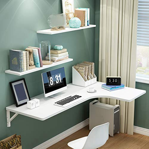 KDDEON Mesa Plegable Flotante de Pared,Escritorio de Ordenador de Esquina para Hogar Multifunción,Mesa de Comedor de Cocina,Banco de Trabajo,10 Tamaños,con Accesorios (80x60x35cm/32x24x14in)