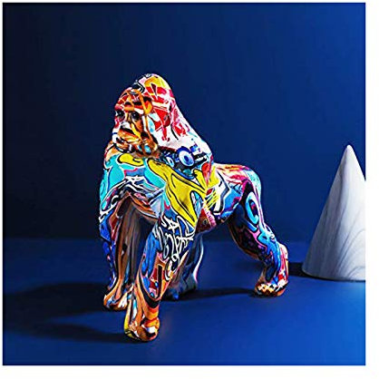 King Kong Figur Deko Wohnzimmer Modern Animal-Design,Bunten Gorilla Figurs,Gorilla Figur Skulptur Deko,Polyresin Abstrakte Deko Für Wohnzimmer Zimmer,A