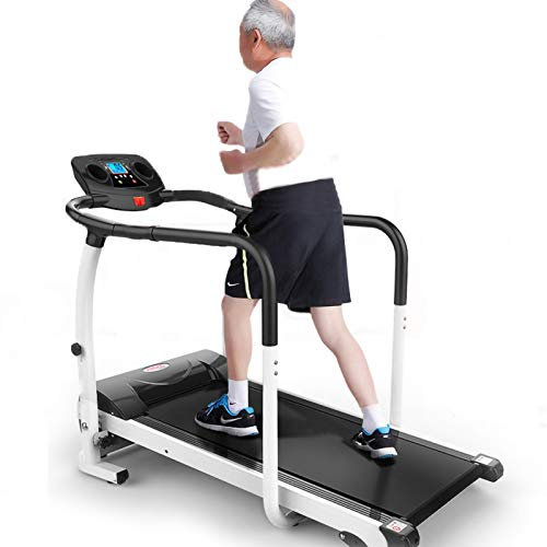 Electric Folding Treadmill - Middle-Aged & Elderly Treadmill with Long Handrails - Silent, Low-Speed - Perfect Gifts for Seniors - 0.5-12Km/H