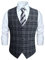 HISDERN Anzugweste für Herren Formale Weste Hochzeits Party Westen Plaid Klassisch Business Anzugwesten Schwarz L