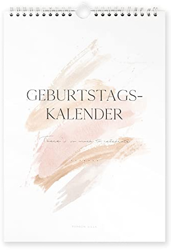 Immerwährender Geburtstagskalender - Ohne Jahr - für die Wand im DIN A4 Format