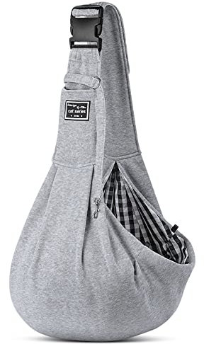 ALLSOPETS Hunde Tragetasche Reversible Welpenträgertasche mit Stauraum Tasche Freihändiger Katzentragetasche für Kleine Hunde und Katzen Ideal für Reisen und Outdoor (Hellgrau)