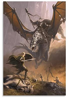 Vintage-Poster Eowyn Vs Nazgul Poster, dekoratives Gemälde, Leinwand, Wandkunst, Wohnzimmer, Poster, Schlafzimmer, Gemälde, 60 x 90 cm