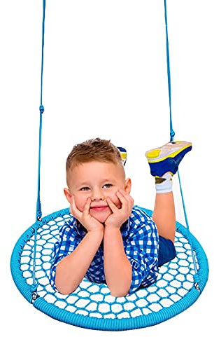 Spinnennetz-Schaukel für drinnen und draußen für Mutter/Vater/Kleinkind, verstellbares Seil, tragbares hängendes Baumnetz, runde Schaukel, Belastung 200 kg/440 lb (Size : 120cm/47in) (120cm/47in)
