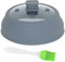 Couvercle anti-éclaboussures pliable pour micro-ondes de 22,9 cm avec poignée en silicone pour casserole, assiette et bol (gris)