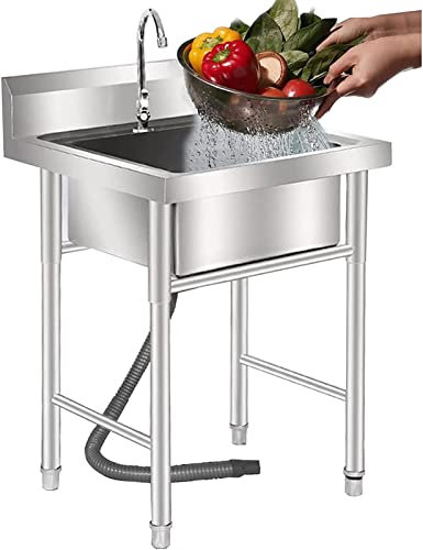 Professionnel Extérieur Évier De Jardin, Évier Sur Pieds En Acier Inox, unité d'évier de Restauration Professionnelle, pour Cuisine de Bar de Restaurant