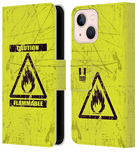 Head Case Designs Inflamable Diseños Surtidos Carcasa de Cuero Tipo Libro Compatible con Apple iPhone 13 Mini