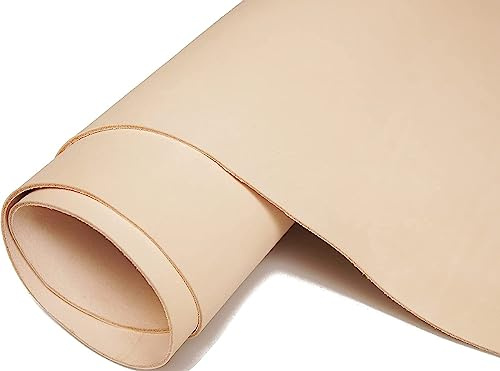QMYBROW Lederblätter, Veg Tan Leder, natürliches pflanzlich gegerbtes Leder,Werkzeugleder zum Basteln,Rindsleder quadratisch, Vollnarbenöl