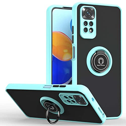BORYA Funda para Xiaomi Redmi Note 12 Pro 4G, Antigolpes Suave Delgada Sedoso Translúcido Mate Silicona Carcasa TPU+PC Bumper Estuche, Magnético Soporte Caso, Cielo Azul