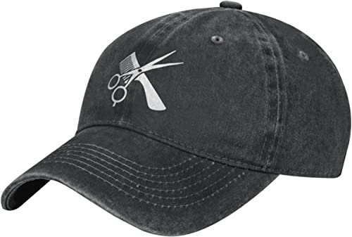 LOUJIN Friseur Baseball Cap Erwachsene Unisex Klassische Verstellbare Baseball Cap Schwarz, Fotofarbe, One size