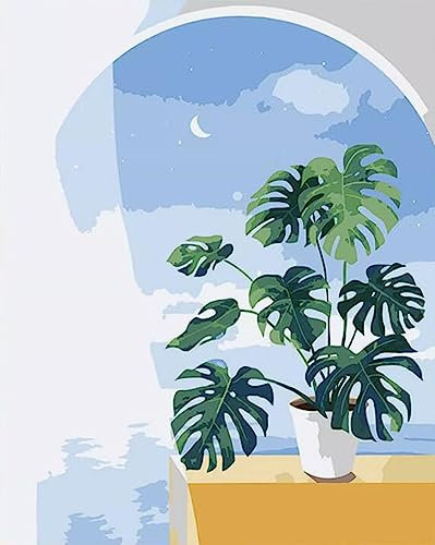 KEEMOSO Malen Nach Zahlen Erwachsene Die Schlucht Landschaft DIY Ölgemälde Leinwand Set mit 3 Pinsel und Acrylpigment für Frauen Home Deko- Ohne Rahmen 40 x 50 cm