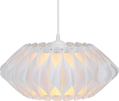 Alvia Puzzle Lampshade - 25cm Diameter DIY Ceiling Light Lamp Shade - Pleated Ribbon Design