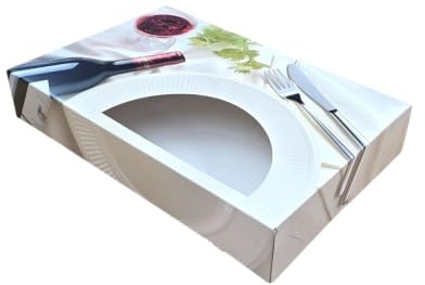 Pro DP 40 Schaukartons Partykartons Transportkartons Catering Kartons 54x36x8cm 1-teilig Neutralmotiv mit Sichtfenster für Partyplatten