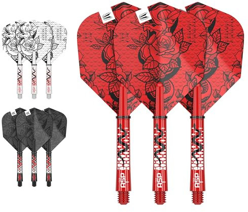 Target Darts Nathan Aspinall Ink Design No.6 Dartflüge & Zwischenbericht (41mm) Schäfte Vorbauten - 3er Pack