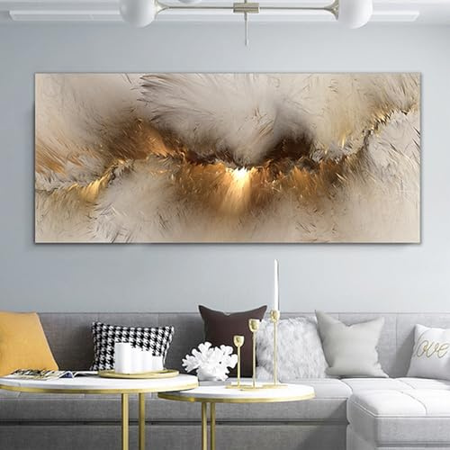 SUKPDJO 1 Teilig Leinwandbilder Abstrakt Gold Marmor Bild auf leinwand Modern Wandbilder Kunstdruck Deko Wohnzimmer Wanddekoration No Frame (60x120 cm)