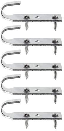 Crochet + 2 Vis | pour Fixation bâche Couverture Piscine Hors Sol Bois| INOX | Lot de 5 pièces - POOLCO