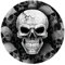 FIESTAS GUIRCA | 6 Skull Disposable Plates (9 in) - Table Decoration for Spooky Halloween Parties - Ideal for Frightening Events - Grey