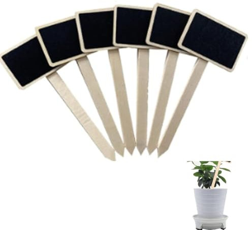 Armastuse Etichette per Piante in Legno Nere 10 Pezzi,Mini Etichette Lavagna per Piante da Giardino, Targhette a T per Semi di Verdura Alberi Erbe Fiori Giardino