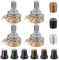 ALLECIN 20 Stück 500 Ohm B500R Potentiometer Mono Linear WH148 Drehpotentiometer 3 Klemmen B Typ Lineares Taper Einzelpotentiometer Variable Widerstände mit Muttern und Unterlegscheibe und Knopf