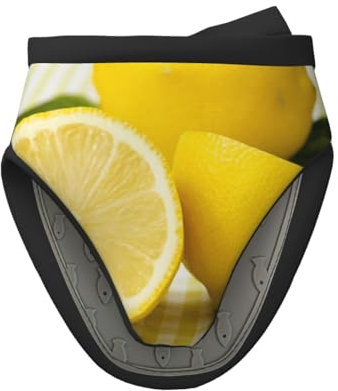 Giallo Limone, Mini guanti da forno in silicone, guanti da forno da cucina antiscivolo resistenti al calore