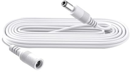 Security-01 Cavo di prolunga DC Power da 2 m, spina 5,5 mm x 2,1 mm, supporta DC 5 V 6 V 9 V 12 V 24 V, per telecamere di sicurezza, DVR, router, stampante, striscia LED, bianco