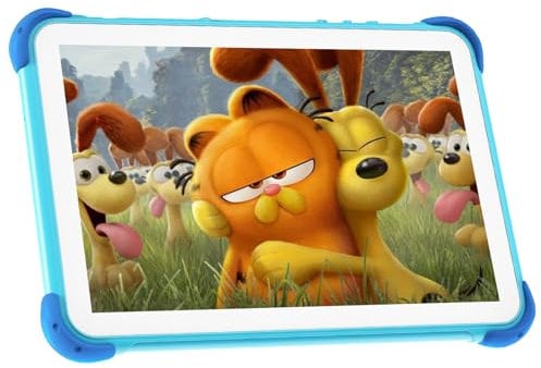 Tablette Éducative Enfants 10 Pouces Avec Étui Stand, Android 32GB ROM 64GB Extensible, WiFi 6 IPS Écran, Contrôle Parental, Kids Tablet 3-12 (Bleu)