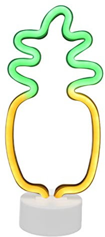 Glomora Ananas Neonlicht LED mit Ständer, USB/Batteriebetrieben, 30x8.5cm Energiesparendes Nachtlicht für Schlafzimmer, Bar, Party und Weihnachten, Dekoratives Neon Schild