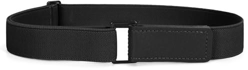 JasGood Kindergürtel für Jungen Ohne Schnalle Elastischer Gürtel für Kinder Verstellbarer Klettverschluss Kinder Gürtel für Jungen und Mädchen,Schwarz,72cm