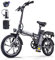 E-RIDES 350W E-Bike, 16-Zoll Faltfahrrad für städtische Pendler, 36V/11.4Ah Batterie, 30-50KM Reichweite, Leichtbauweise, Elektrisches Fahrrad für Männer und Frauen