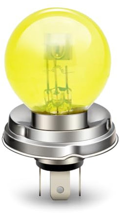 SOFOC-P45T Motorrad/Auto Halogen Scheinwerfer G40 Lampe 12V 45/40W Gelb Abblend/Fernlicht Design Plug & Play 1Stk