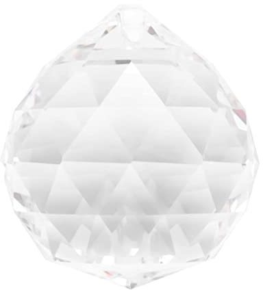 Hermosiey 40MM Geomancia facetada bola colgante de cristal (transparente)