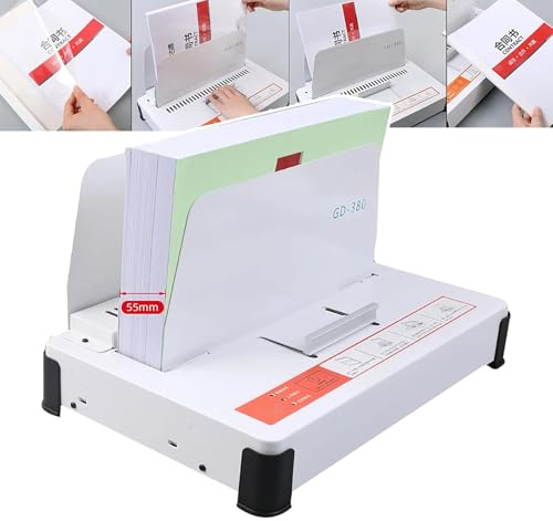 HEGGMKK Relieuse Thermique De Feuilles A4, Relieuse Électrique De Livres, Reliure : 1-55 Mm, Capacité : 500 Feuilles, Serrage Automatique, pour Rapports, Devis,A