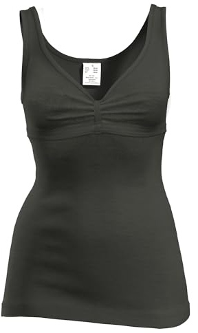 HERMKO 4058080 Damen BH-Hemd aus Merinowolle und Tencel, Farbe:schwarz, Größe:36/38 (S)