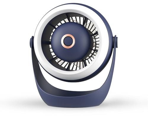 CPAOWEHF Ventilador Escritorio Pequeño Ventilador USB Silencioso con Luz LED Ventilador Eléctrico Recargable Ventilador Escritorio Colgante Ventilador Camping