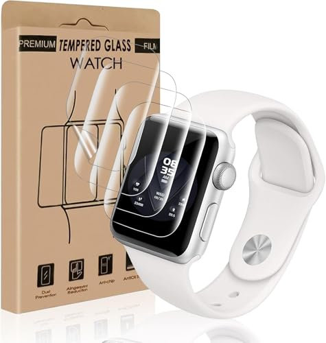 VSEER 4 Stück TPU Schutzfolie für Panzerglas für Apple Watch Series 4/5/6/se 40mm, Blasenfrei Series 4/5/6/se 40mm Flexible Schutzglas Folie, Ultra-klar Kratzfest Apple Watch 40mm Displayschutzfolie