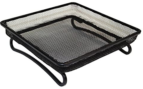 Actiaspet - Ground Bird Feeder Tray with Mesh Base & Heavy Duty Steel Frame (Black) | 18x18x4.5cm