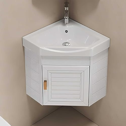 Hynbdes lavabo angolare Mobile angolare mobile lavabo bagno mobile Lavello in Ceramica ad Angolo adatti per bagni, toilette, camere degli ospiti, piccoli appartamenti Bianco-38 * 38