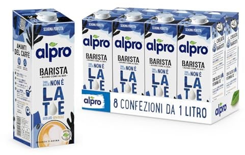 ALPRO, QUESTO NON È LATTE BARISTA - Bevanda all' AVENA, 100% Vegetale, Gusto Latte (8 confezioni x 1 Litro)