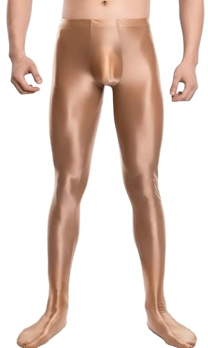 Maeau - Leggings Strumpfhosen Herren Krafttraining Ölig Glänzend Tights Sporthose Elastisch Hose Fitness Gym M-XXL