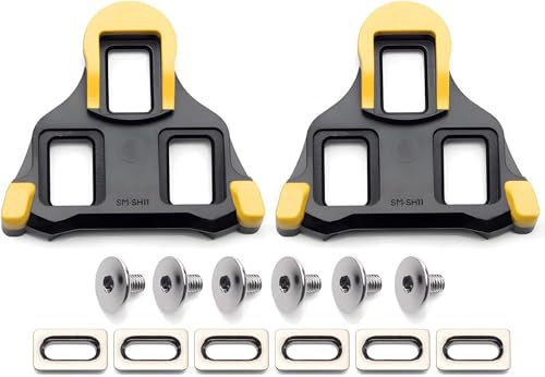 Premium SPD Cleats für Fahrradschuhe, kompatibel mit Shimano SPD SL Cleats, langlebig, rutschfest, Hochleistungs-Pedalklampen für Rennräder und Indoor-Bikes (Gelb)